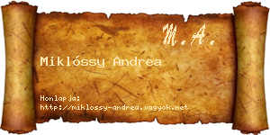 Miklóssy Andrea névjegykártya