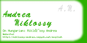 andrea miklossy business card